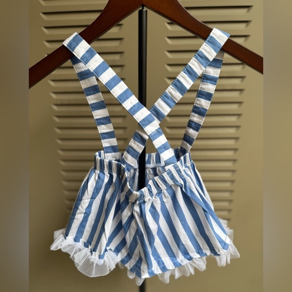 Peanuts Blue and White Striped Suspender Dress - Picture 2 of 2